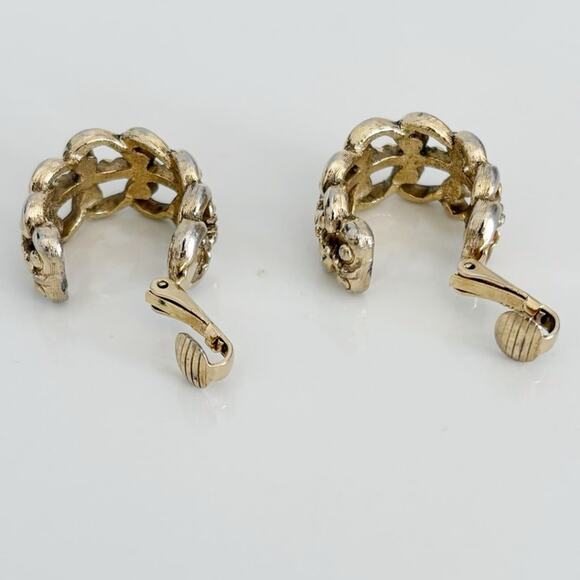 Vintage Avon Clip On Hoop Earrings Gold - Picture 5 of 11